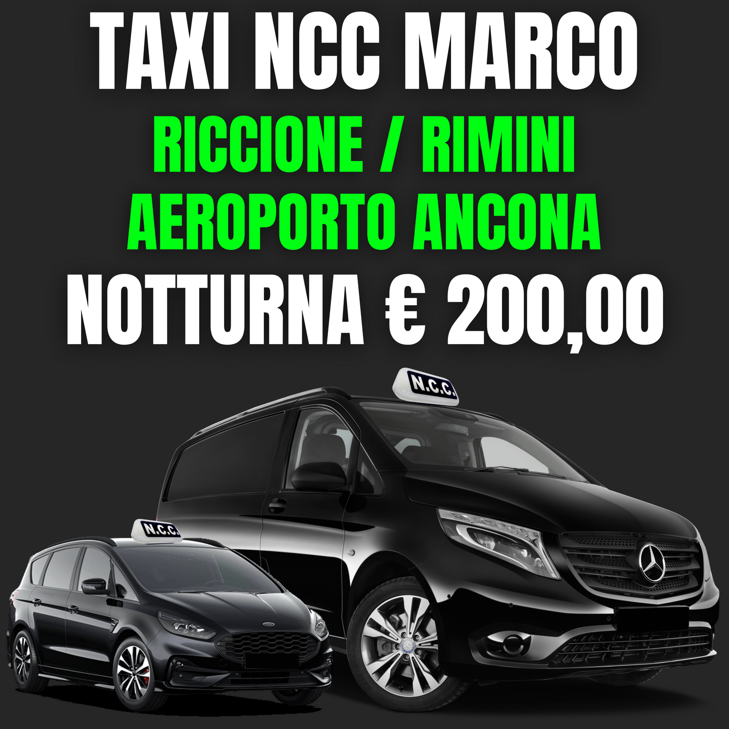 RICCIONE/RIMINI - AEROPORTO ANCONA (NOTTURNA)