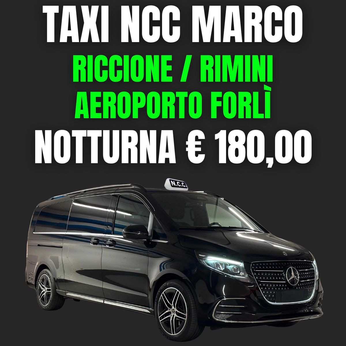 RICCIONE/RIMINI - AEROPORTO FORLÌ (NOTTURNA)